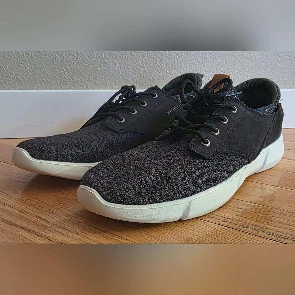 NEW Crevo Men's 11 Navy Alder Casual Knit Lace-Up Sneakers w Brown Accents